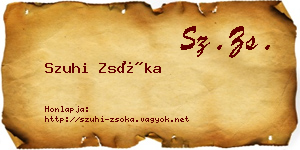 Szuhi Zsóka névjegykártya